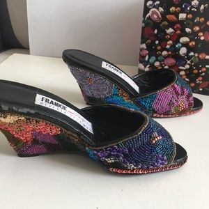 Frankie and Baby Beaded and Sequin Wedge